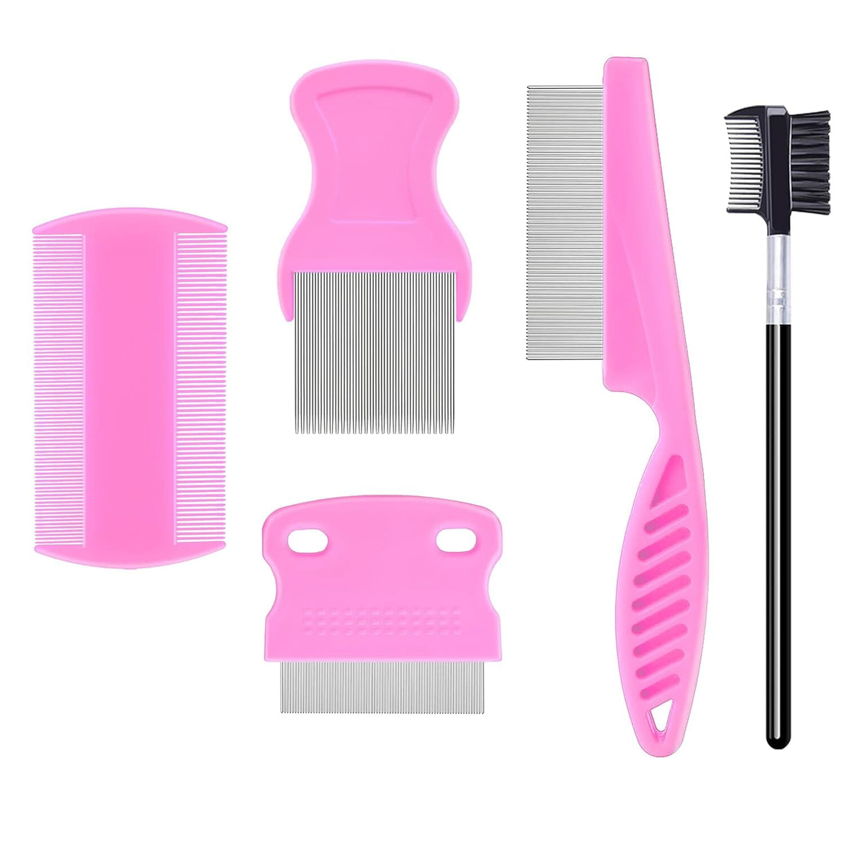 Five-Piece Pet Grooming Comb and Detail Brush Set
