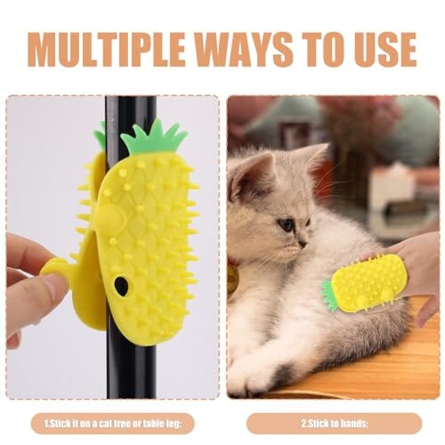 Pineapple-Shaped Silicone Cat Grooming Brush