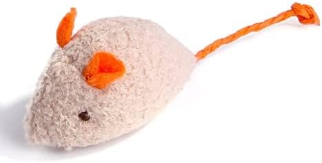 Three-Pack Plush Mouse Cat Toys with String Tails