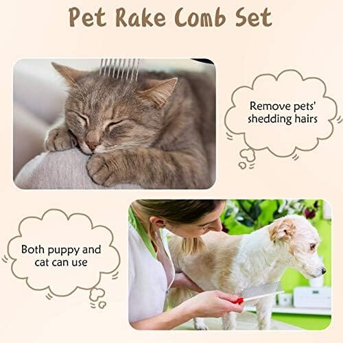Four-Piece Pet Grooming Brush and Comb Set