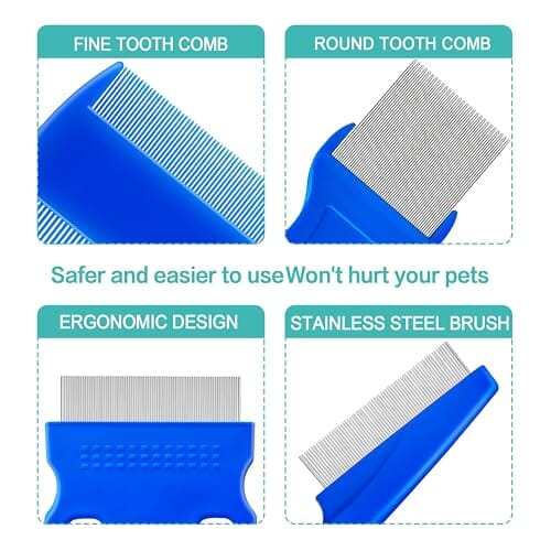 Five-Piece Pet Grooming Comb and Detail Brush Set