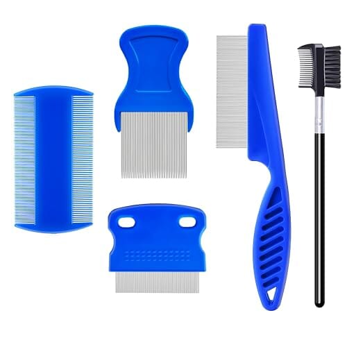 Five-Piece Pet Grooming Comb and Detail Brush Set