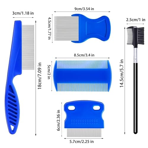 Five-Piece Pet Grooming Comb and Detail Brush Set