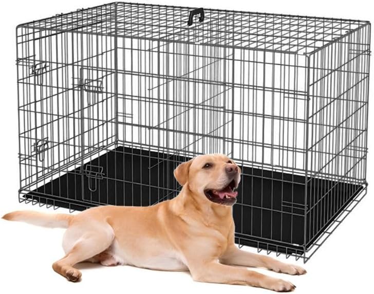 48-Inch Folding Double-Door Metal Dog Crate