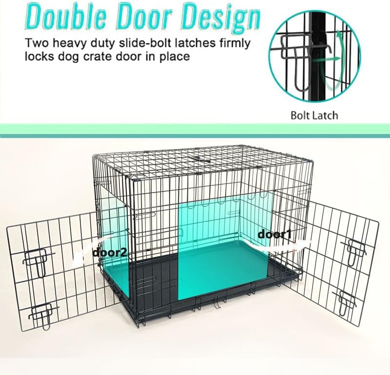 48-Inch Folding Double-Door Metal Dog Crate