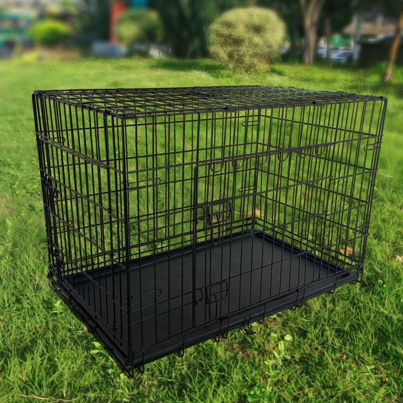 48-Inch Folding Double-Door Metal Dog Crate