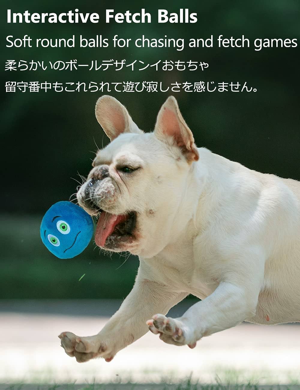 Eight-Pack Plush Squeaky Balls with Embroidered Faces