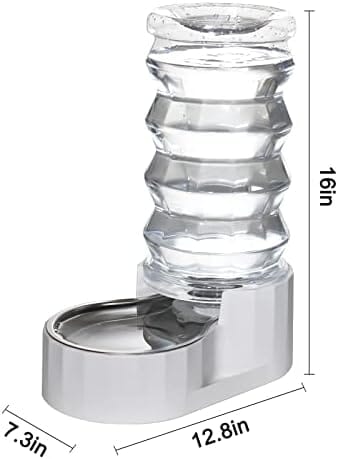 8-Liter Gravity Pet Water Dispenser with Stainless Steel Bowl
