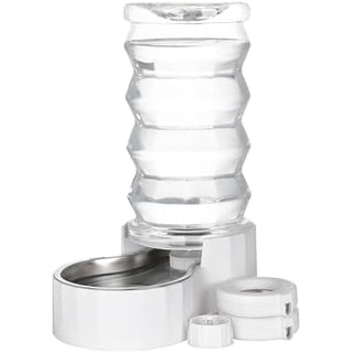 8-Liter Gravity Pet Water Dispenser with Stainless Steel Bowl