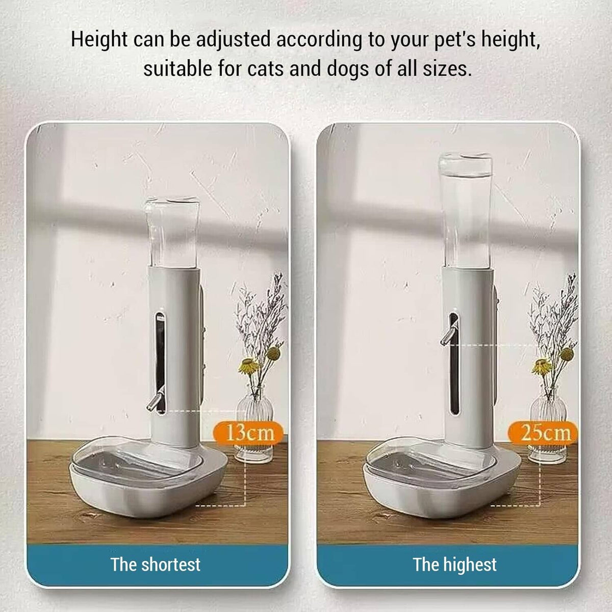 Height-Adjustable Pet Water Dispenser with Stand